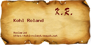 Kohl Roland névjegykártya